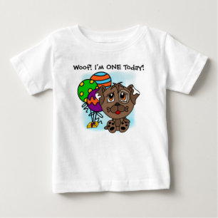 Customised Brown Puppy Dog Birthday T-shirt