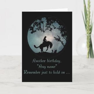 Customised Bucking Horse Happy Birthday Card
