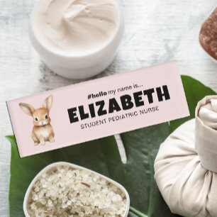 Customised Bunny Hello My Name Is Magnetic Name Tag