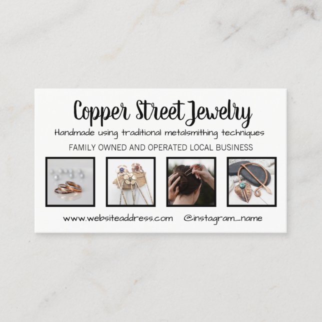 Customised Business card with 4 product photos (Front)