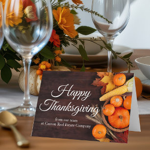 Customised Business Happy Thanksgiving Pumpkins Holiday Card