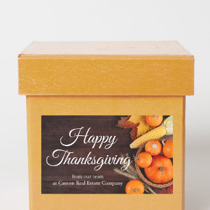 Customised Business Happy Thanksgiving Pumpkins Rectangular Sticker