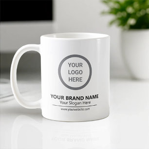Customised Business Logo Minimalist White Ceramic Coffee Mug