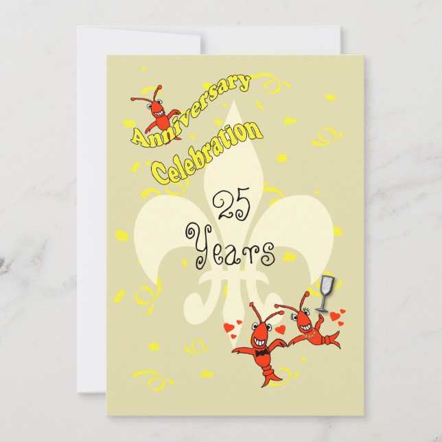 Customised Cajun Crawfish Anniversary Party Invitation (Front)
