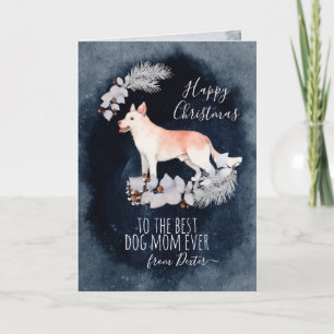 Customised Canaan Dog Mum Christmas Holiday Card