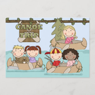Customised Canoe Trip Birthday Invitation