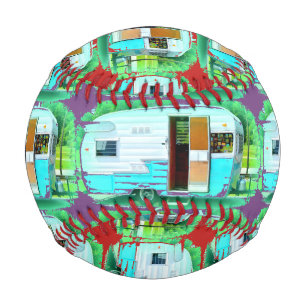 Customised caravan Vintage camper Baseball