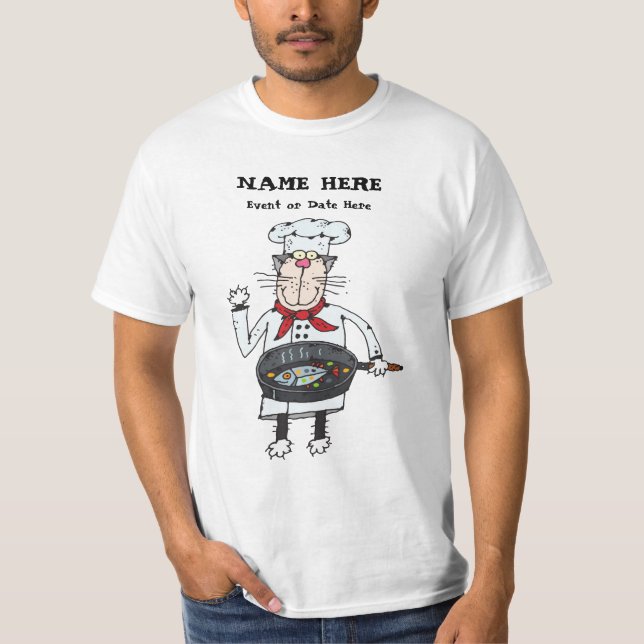 Customised Cartoon Chef T Shirt (Front)