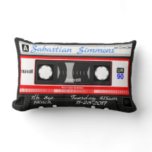 Customised Cassette Mixtape Birth, Any Day Pillow