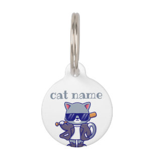 customised cat name and lost details black Cat Pet Pet Tag
