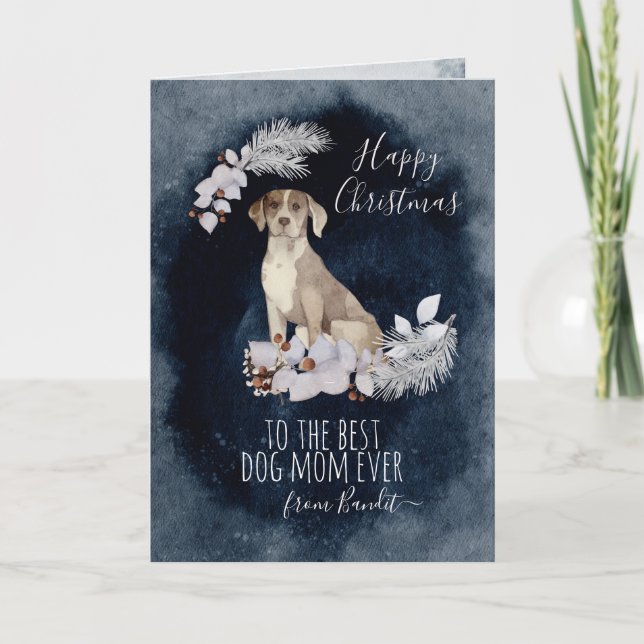Customised Catahoula Leopard Hound Mum Christmas  Holiday Card (Front)