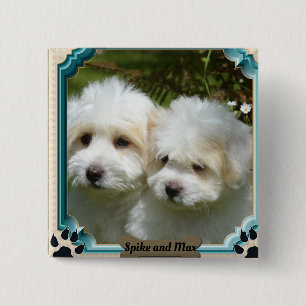 Customised Cavachon Magnet, Customised Dog Magnet 15 Cm Square Badge