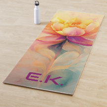 Customised Chic Floral Watercolor Yoga Mat