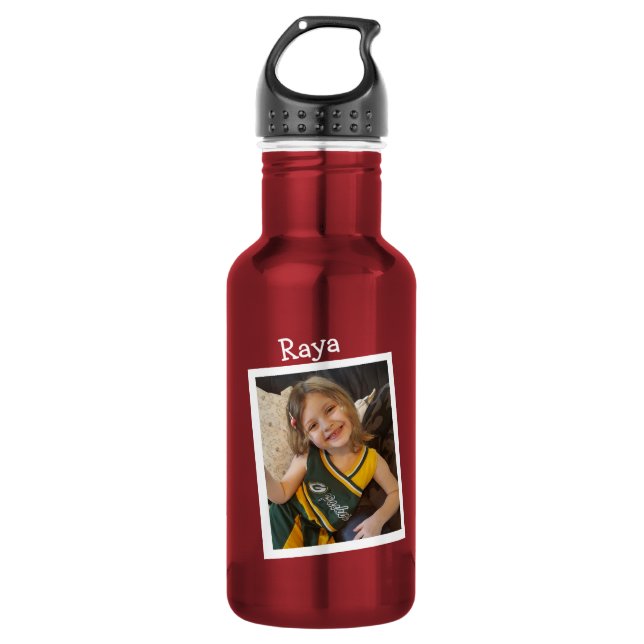Customised Child's Photo and Name 532 Ml Water Bottle (Front)