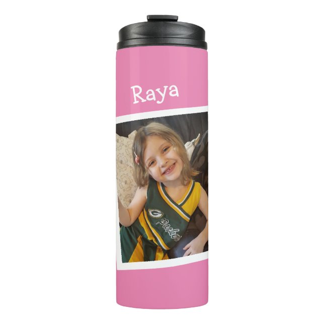 Customised Child's Photo and Name Thermal Tumbler (Front)