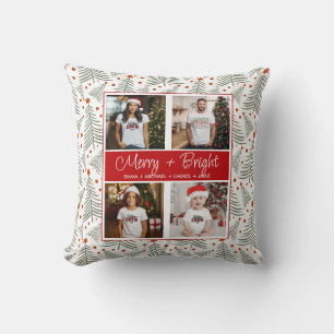 Customised Christmas 4 Photo Collage Cushion