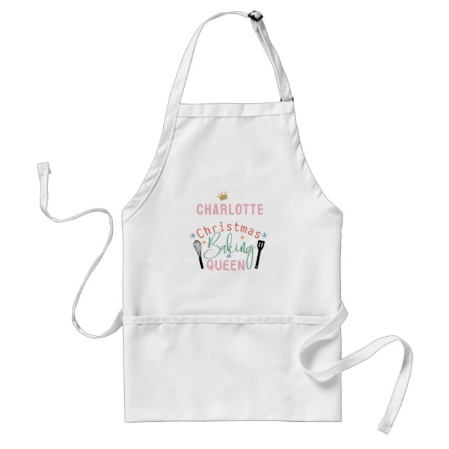 Customised Christmas Baking Queen Adult Apron (Front)