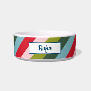 Customised Christmas Colours Dog Cat Pet Water Bowl