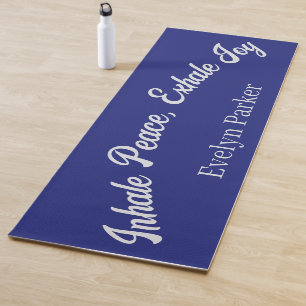 Customised Christmas Midnight Blue Silver Sparkle Yoga Mat