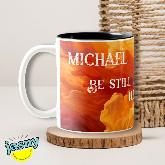 Customised Cinnamon Splash Scripture Two-Tone Coffee Mug (Creator Uploaded)