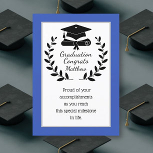 Customised, classic Congrats graduation card