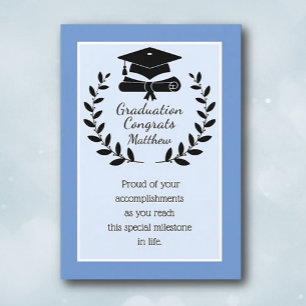 Customised, classic Congrats graduation card