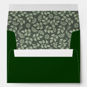Customised Classic Monogram Dark Green Wedding. Envelope