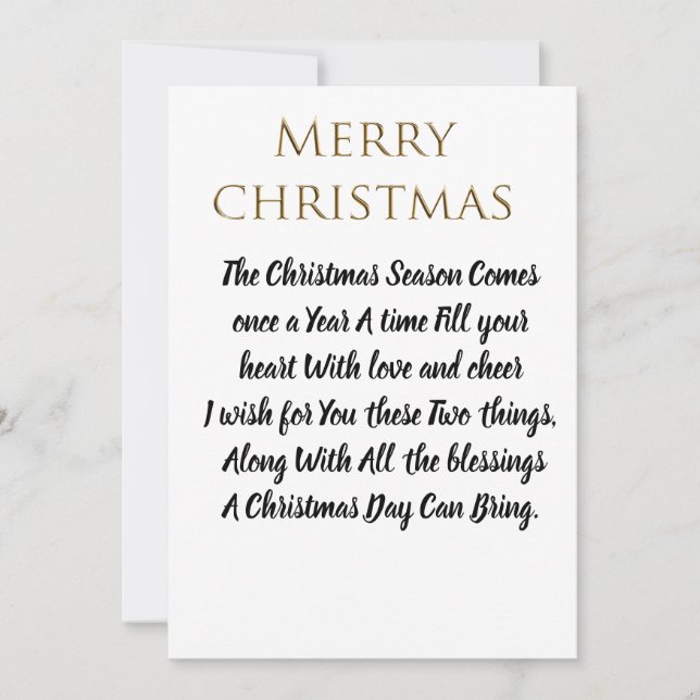 Customised Classic Your Own Merry Christmas Cards. Holiday Card (Front)