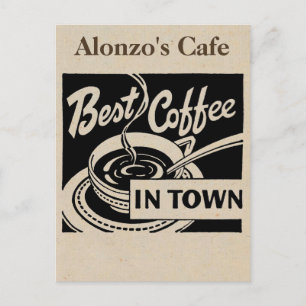 Customised Coffee Shop - Latte Postcard