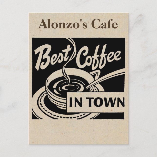 Customised Coffee Shop - Latte Postcard (Front)