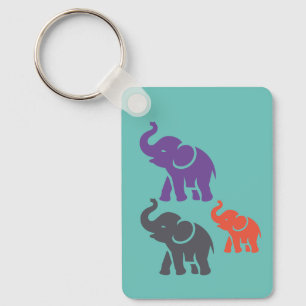 Customised COLOUR Elephant keychain Wildlife