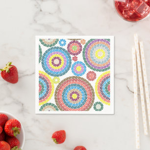 Customised Colourful concentric circle kids party Napkin