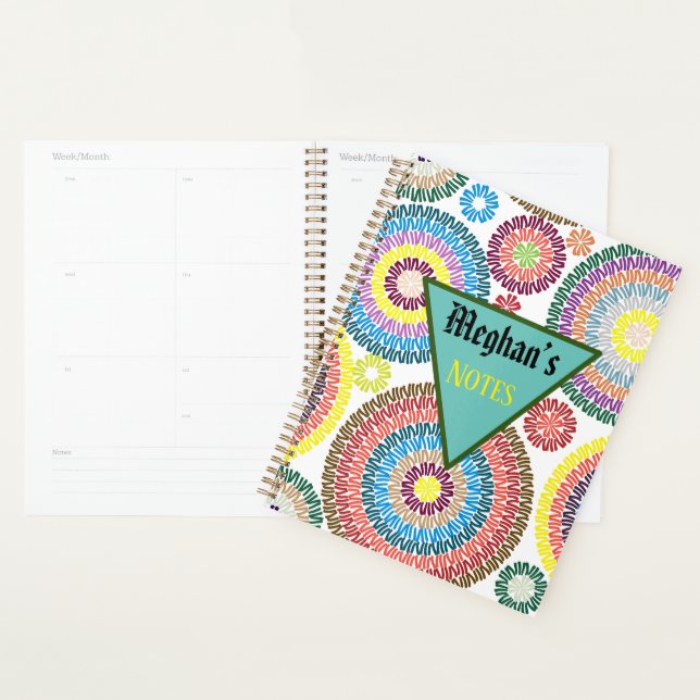 Customised Colourful concentric circle pattern  Planner (Display)