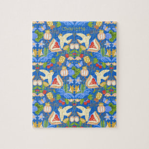 Customised colourful cute fruity floral jigsaw puzzle