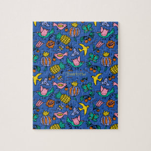 Customised colourful cute fruity summer jigsaw puzzle