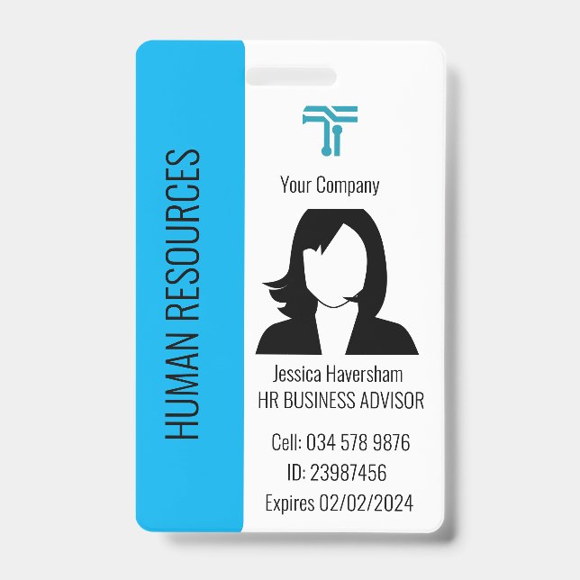 Customised Company Employee ID Badge for lanyard (Front)