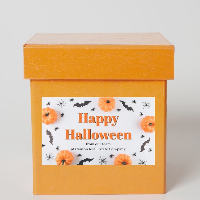 Customised Company Happy Halloween Party Rectangular Sticker (Creator Uploaded)