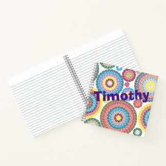 Customised concentric circle single ruled notebook