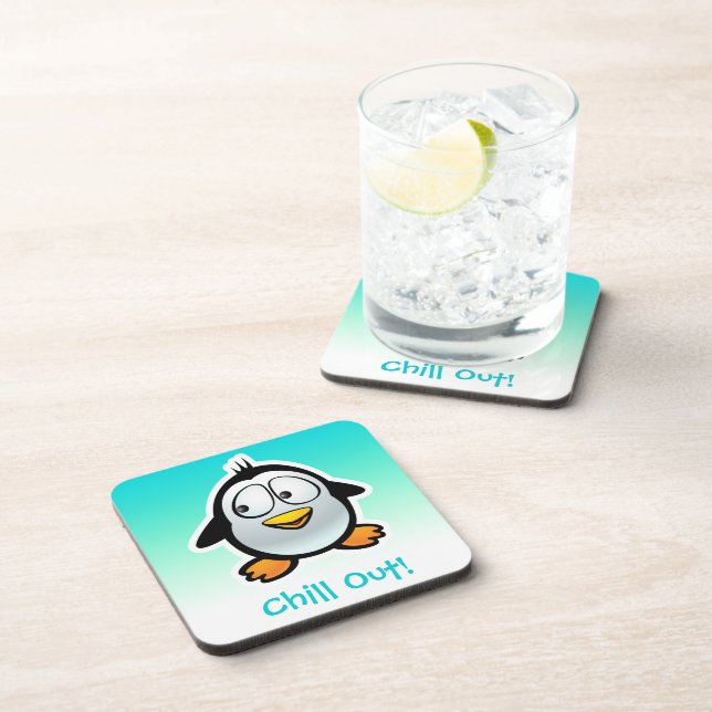 Customised Cool Penguin Cartoon Coaster (Right Side)