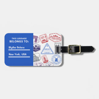 Customised Country Stamps Luggage Tag