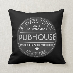 Customised Couple Pubhouse Beer Served Here Cushion