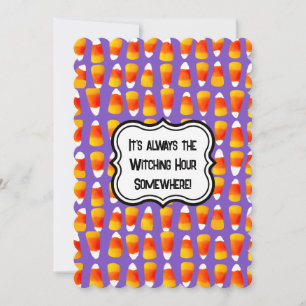 Customised Crazy Candy Corn Halloween Party  Holiday Card