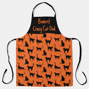 Customised Crazy Cat Dad Halloween Apron
