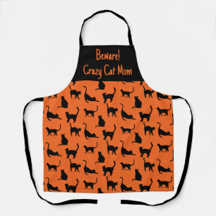 Customised Crazy Cat Mum Halloween Apron