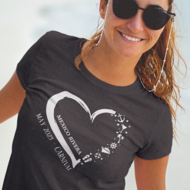 Customised Cruise Lover Heart Embarkation  T-Shirt (Creator Uploaded)