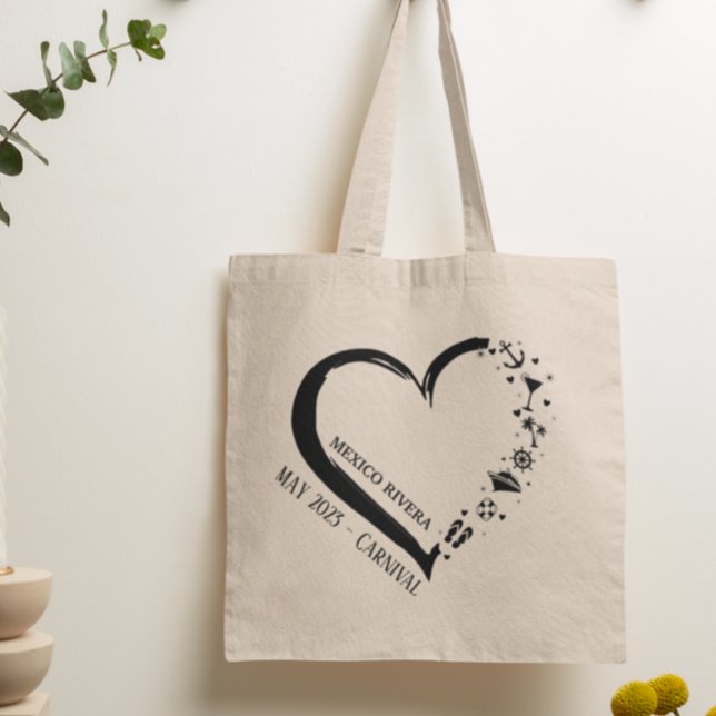 Customised Cruise Lover Heart Embarkation  Tote Bag (Creator Uploaded)