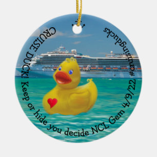 Customised Cruising Duck for grown ups Ceramic Tree Decoration