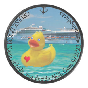 Customised Cruising Duck for grown ups Hockey Puck