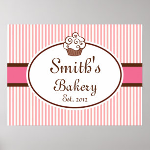Customised Cupcake Bakery Sign Art  Print