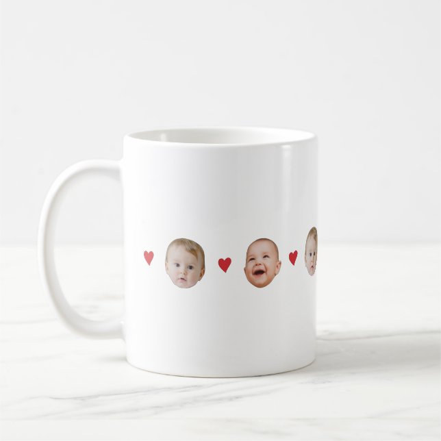Customised Cute Baby Face 2 Photos Mug (Left)